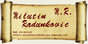 Milutin Radunković vizit kartica